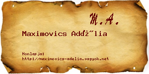 Maximovics Adélia névjegykártya